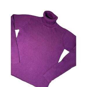 Bellepointe Woman's 100% Cotton Purple Turtleneck Size Small